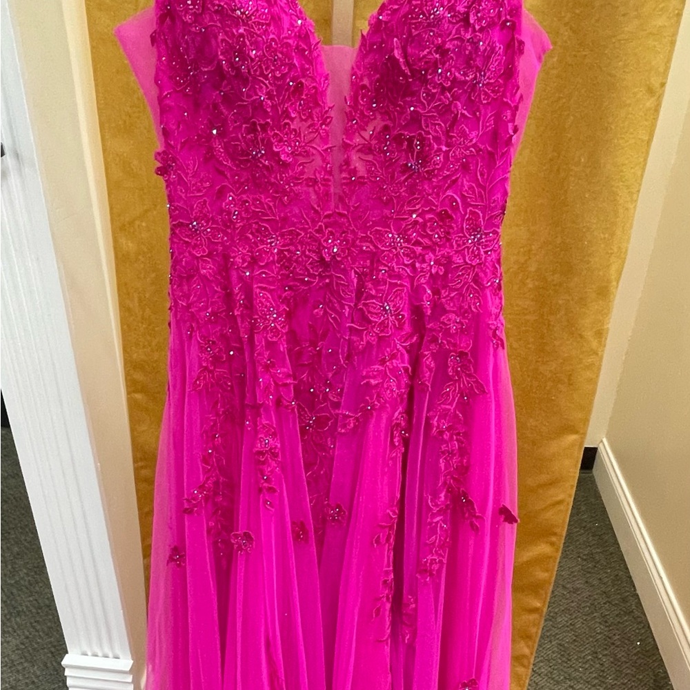 Ellie Wilde Hot Pink Prom Dress